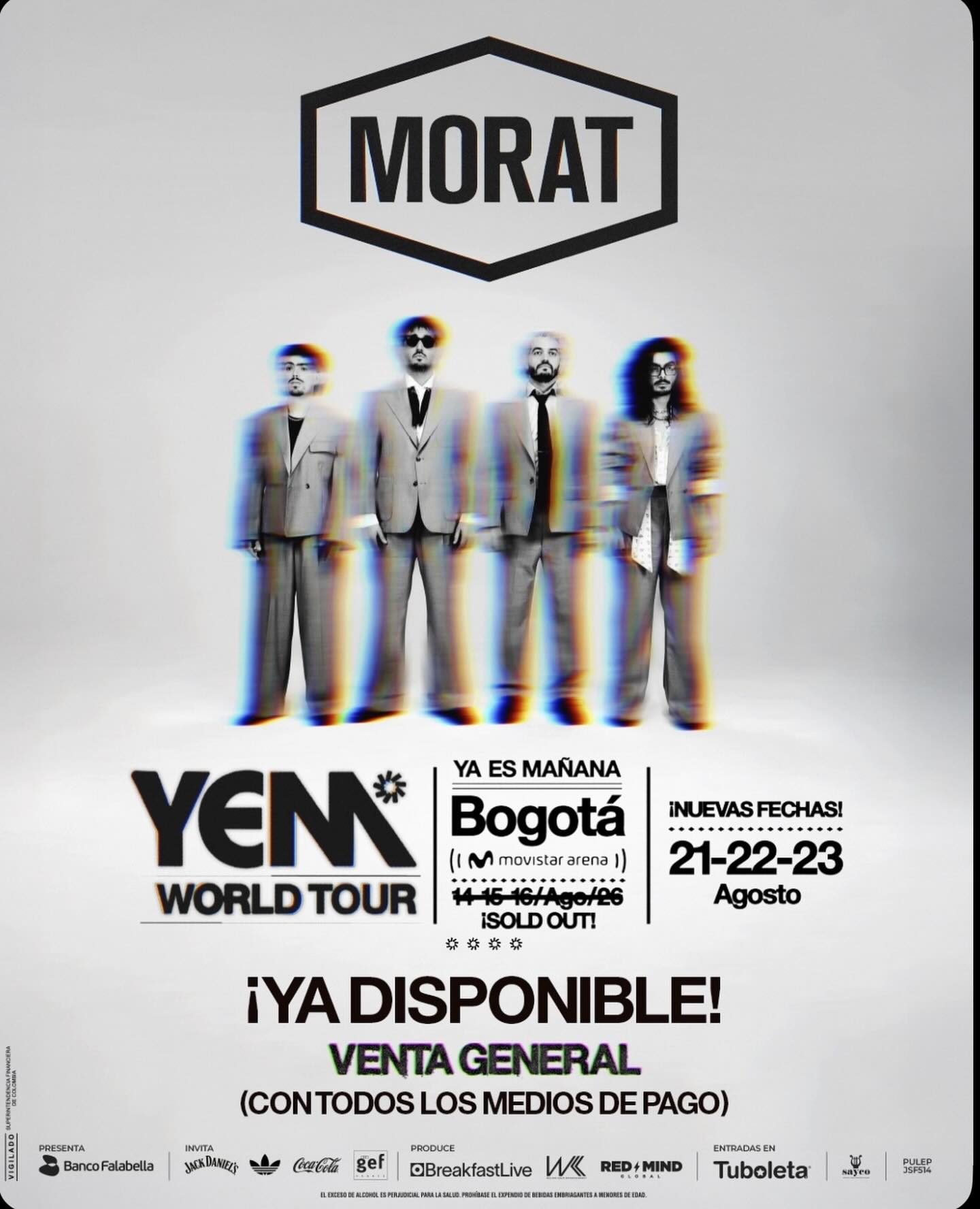 Morat anuncia tres conciertos en Bogotá con su YEM World Tour