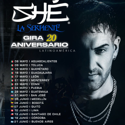 SHÉ llega a Colombia 2026 con “La Serpiente”: doble fecha en Medellín y Bogotá por sus 20 años